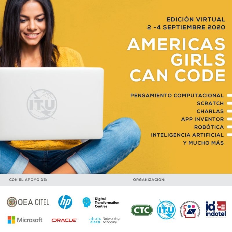 UIT, CTC e Indotel invitan a evento virtual para integrar  niñas y mujeres a las habilidades digitales