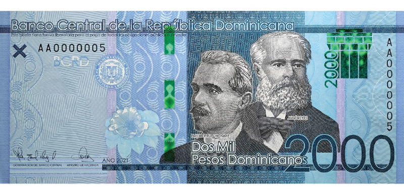 Banco Central emite billete de RD$2,000.00 serie 2021