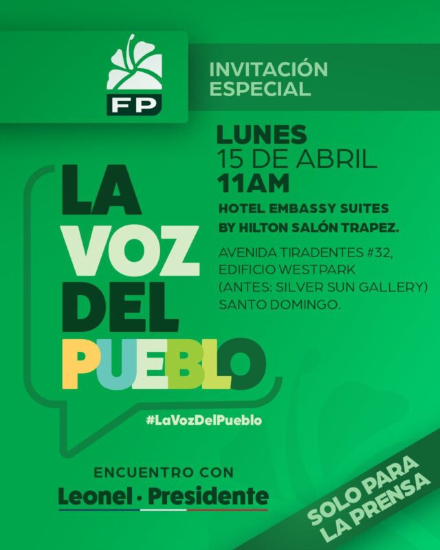 Leonel anuncia presentación con la prensa y dice que es momento de escuchar #LaVozDelPueblo.