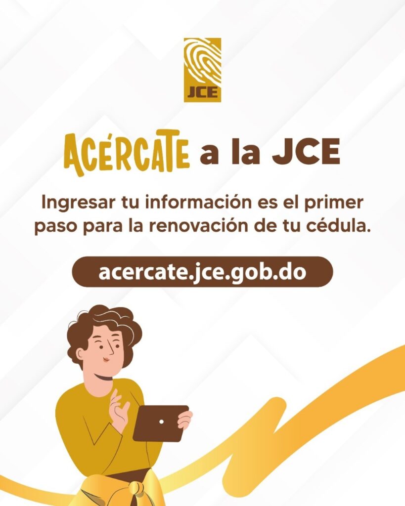 JCE habilita formulario digital “Acércate” para actualizar datos de la ciudadanía con miras a nueva cédula